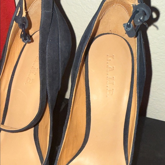 L.A.M.B. Black Suede Wedges - Picture 6 of 12